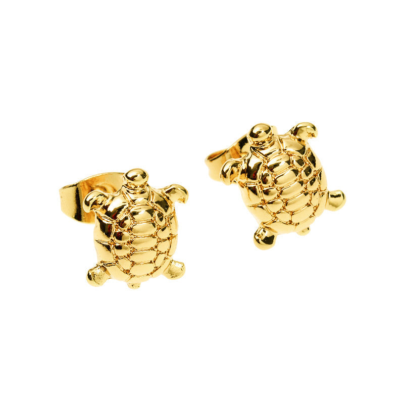 Wholesale Little Turtle Gold Plated Alloy Ear Studs